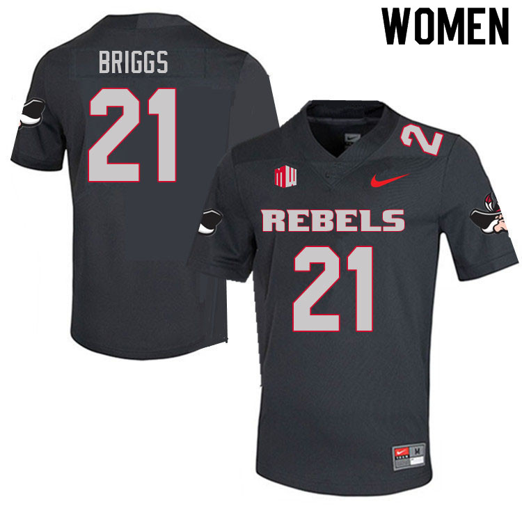 Women #21 Spencer Briggs UNLV Rebels College Football Jerseys Sale-Charcoal